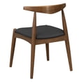 thumbnail image 5 of Set of 2, Rubberwood Dining Chairs with Faux Leather, Ergonomic Backrest & Faux Leather Upholstery, Walnut+Black, 5 of 11