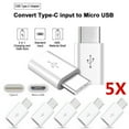 thumbnail image 5 of Compatible Mobile Phone Tablet Female Android Micro USB Adapter Converter Type-C Connector Charging Cable WHITE 5PCS, 5 of 8