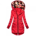 thumbnail image 3 of LoyisViDion Women Floral Print Jacket Zipper Pocket Sweatshirt Long Sleeve Coat Red 14(XXXL), 3 of 3