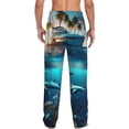 thumbnail image 7 of Salouo Hawaiian Ship Dolphin Print Pajama Pants for Men, Lounge Pants Elastic Waistband Casual Men's sleepwear Loungewear Sleep Pajama Pant -XX-Large, 7 of 7