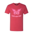 thumbnail image 2 of Wild Bobby, Butterfly Pink Ribbon Faith Hope Love, Breast Cancer Awareness, Men Premium Tri Blend Tee, Vintage Red, Large, 2 of 5