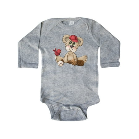 

Inktastic Baseball Teddy Bear Gift Baby Boy Long Sleeve Bodysuit