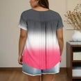 thumbnail image 4 of Xdegoge Online Order History Ladies Tops Plus Size Short Sleeve Crewneck T Shirts Striped Summer Fashion Tunic Tops Loose Fit Dressy Casual Blouses Workout Y2K Tee Shirts Ropa Mujer, 4 of 6