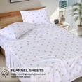 thumbnail image 5 of RUVANTI Organic Flannel Sheets California King Size - 100% Cotton Double Brushed Bed Sheet Set - Deep Pocket 14 Inches - All Seasons Breathable, Extra Soft, Warm & Cozy - 4 Pieces - Floral, 5 of 8