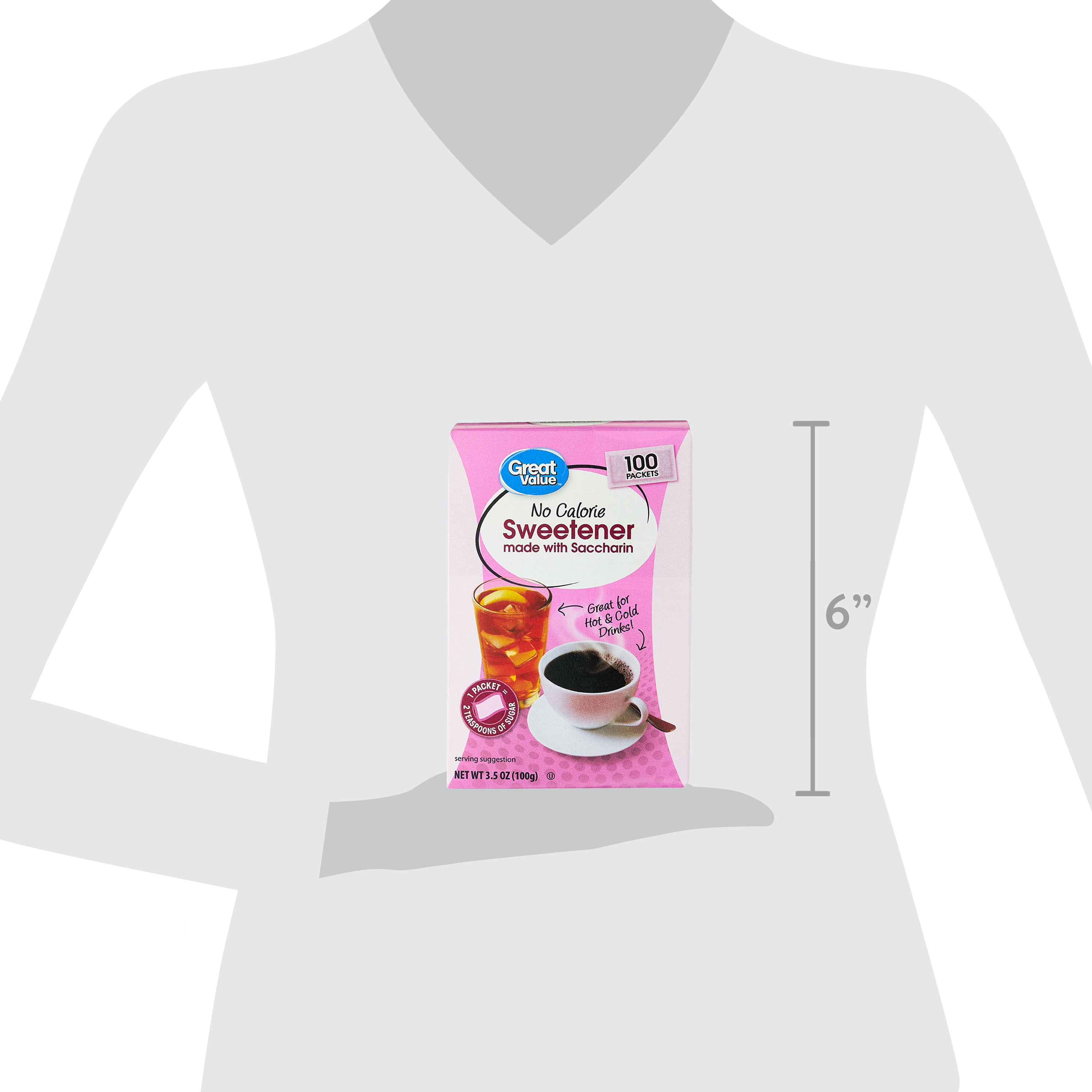 Great Value No Calorie Sweetener, 100 Count