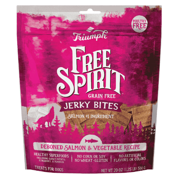 Triumph Free Spirit Jerk Bites Premios Perro Salmón 566g