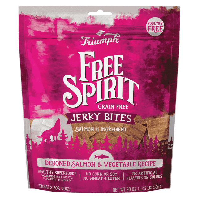 Triumph Free Spirit Jerk Bites Premios Perro Salmón 566g