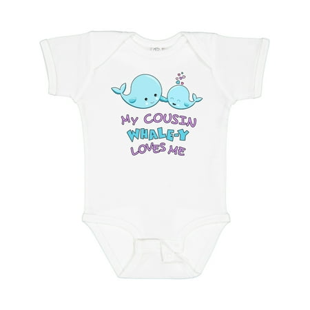 

Inktastic My Cousin Whale-y Loves Me Boys or Girls Baby Bodysuit