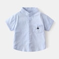 thumbnail image 2 of THDHVS Boys Shirts,Shirts for Boys,Kids Shirt Cool Summer Casual Blouse Short Sleeve Button Down Tops Blue 7-8 Years, 2 of 7