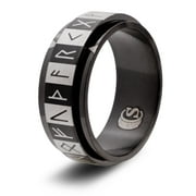 CritSuccess Runes Dice Ring Spinner - Elder Futhark (Size 9 - Stainless Steel - Black)