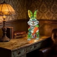 thumbnail image 4 of Colorful Rabbits Resin Lamp Decorative Night Light Home Bedroom Courtyard Decorative Light USB Version, 4 of 7