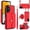 Red, variant on Allytechgroup for Samsung Galaxy A13 4G Wallet Case with 5 Cards Holders, Detachable Hand Strap & Shoulder Lanyard RFID Blocking Shockproof Protective Phone Case for Girls Women, Black