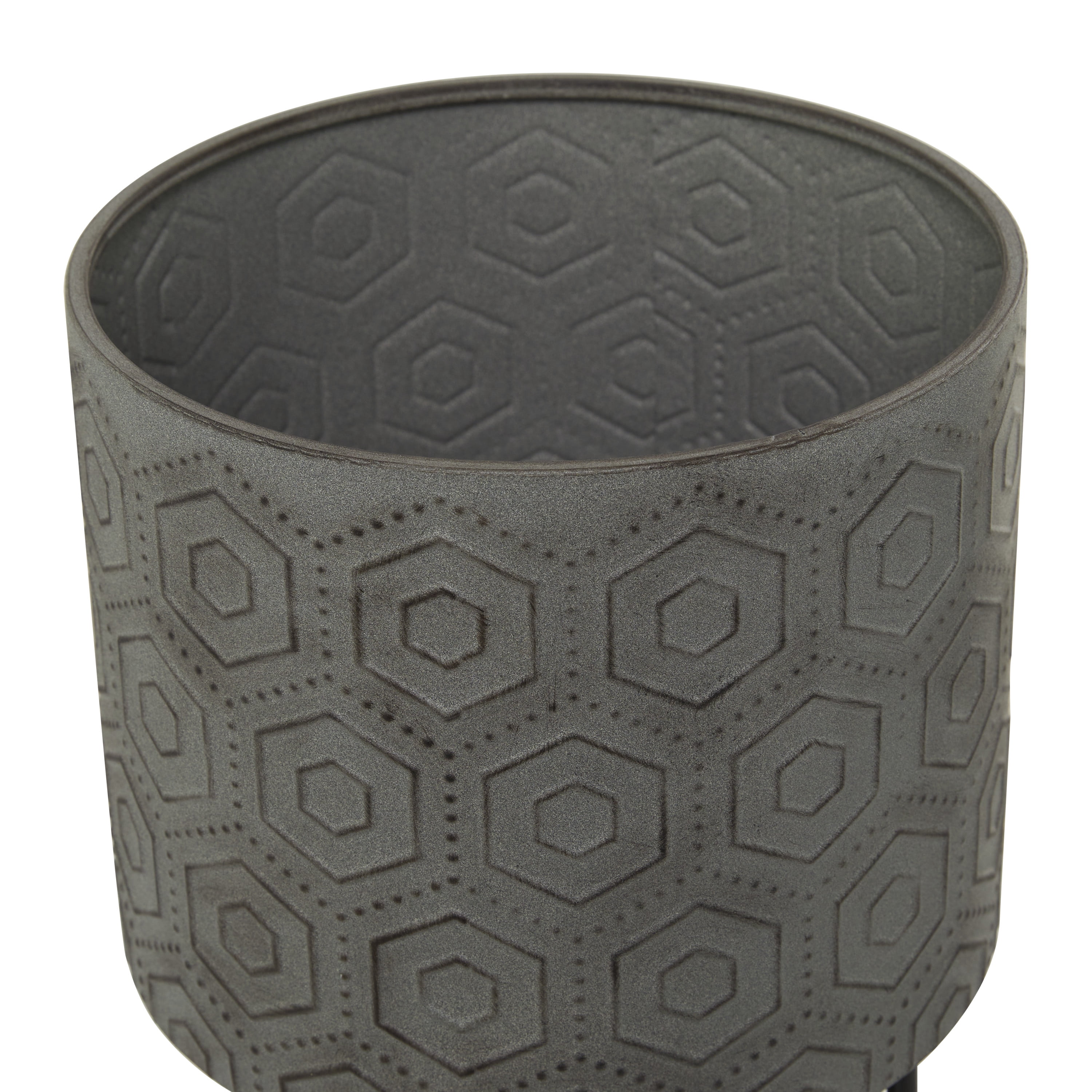DecMode 27", 23"H Dark Gray Metal Planter with Removable Stand (2 Count)