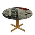 thumbnail image 3 of HAOXIT Oil Painting, Round Tablecloths, London European City Bus and , Water-Proof Table Cover for Dining Tables, 31-35, 3 of 8