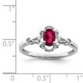 thumbnail image 3 of 925 Sterling Silver Created Ruby Diamond Ring Birthstone July Gemstone, 3 of 10