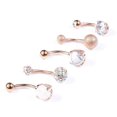thumbnail image 3 of Dsscvnef 4Pcs/set Belly Button Rings Navel Piercing Rings Gifts Body Jewelry, 3 of 5