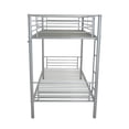 thumbnail image 2 of Metal Bunk Bed Twin Over Twin with Ladder, Heavy Duty Sturdy Bunk Bed with Safety Guard Rails, Noise Free, No Boxing Spring Needed, Gray, 2 of 7