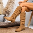 thumbnail image 5 of XUNKUSGA Women's Slouchy Suede Knee High Boots Fashion Vintage Solid Color Tall Boots Classic Round Toe Low Heel Slip On Women's Extra Wide Boots,5.5, 5 of 9