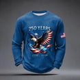 thumbnail image 2 of Patriotic Shirts for Men 1776-2026 250th Anniversary Shirt American Flag Print with Eagle Long Sleeve Crew Neck Pullover, 2 of 3