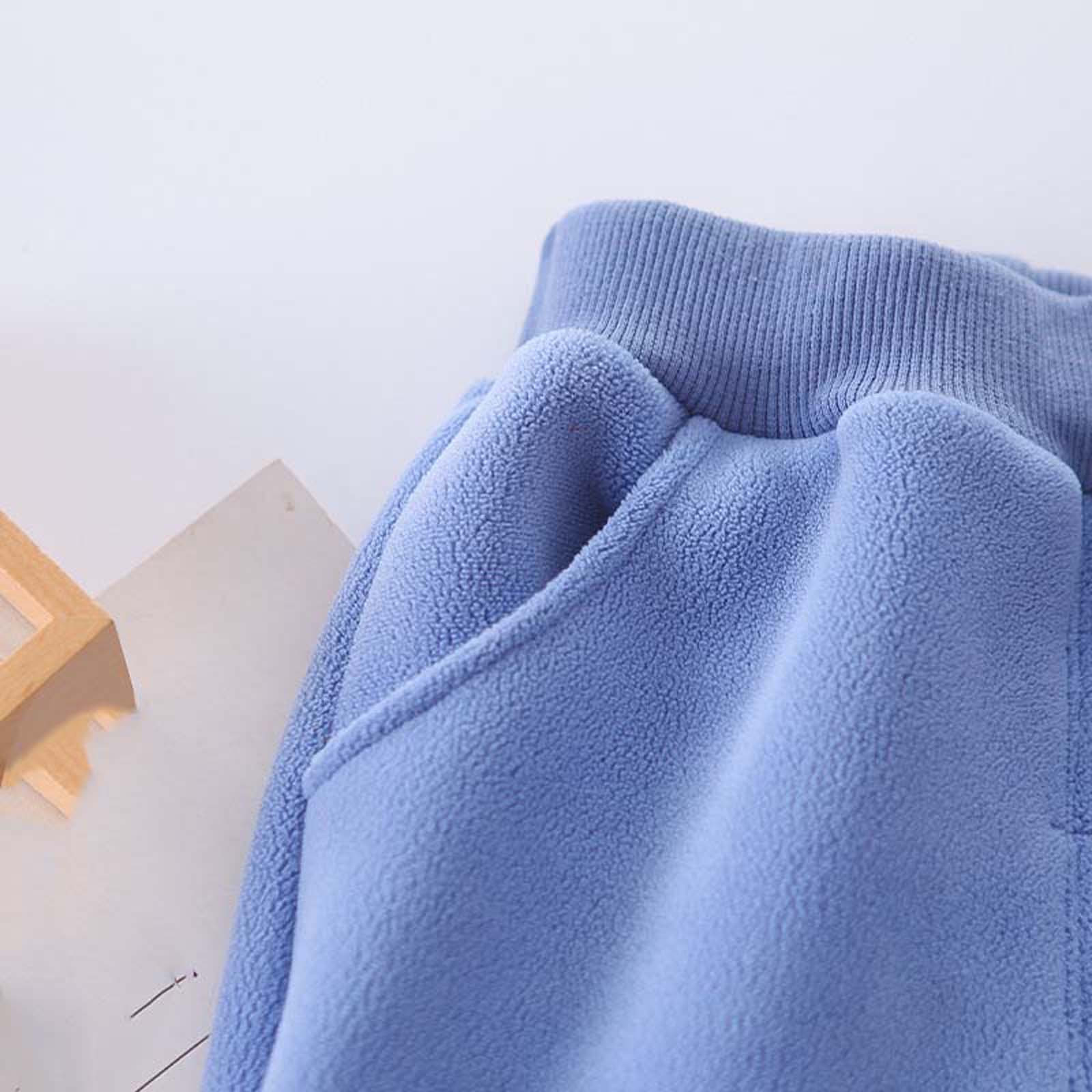Gpaecead 2025 Winter Clothes For Baby Boy Girl Zip Up Fleece Warm Jacket Coat Sweatpants Outwear Toddler Outfits Blue