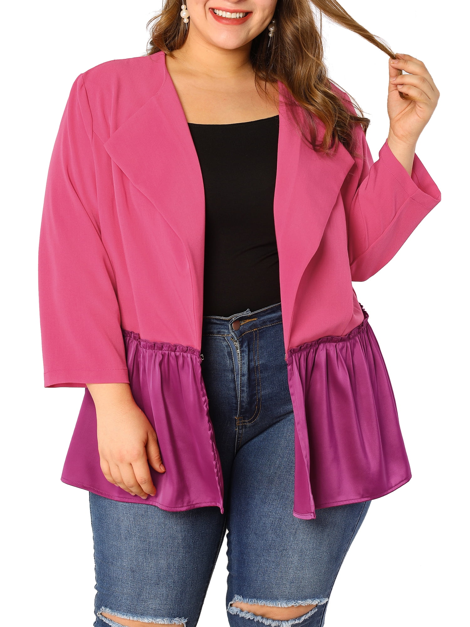 hot pink plus size jacket