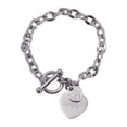 thumbnail image 1 of Pulseras Mujer LuckyLy Dijes Corazón Acero Inoxidable Zirconia Cúbica Modelo Uma Plateado UNITALLA, 1 of 7