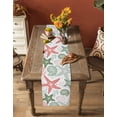 thumbnail image 4 of Hokiten Table Runners 72 Inches Long Dress Scarves, Red Sage Green Starfish Coastal Farmhouse Kitchen/Dining Table Runner, Coffee Tablerunners, Beach Nautical Coral Sea 18x72 Inch, 4 of 7
