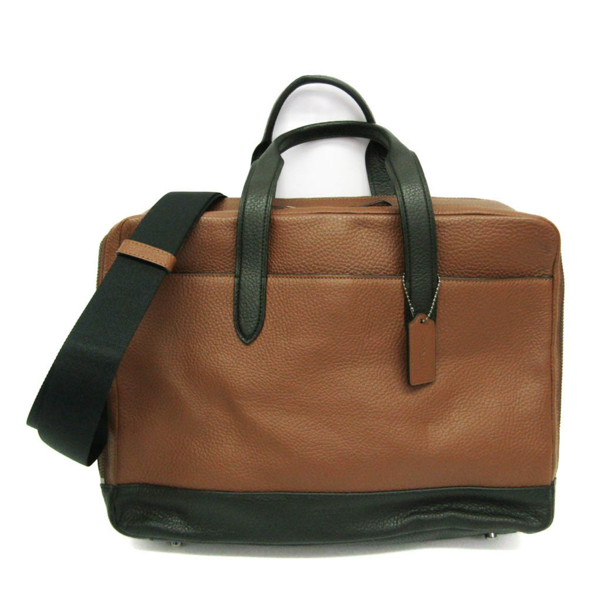 Pre-Owned Coach Hamilton Pebble Leather Double Zip F27617 Men's