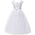 thumbnail image 2 of Little Girls Satin Pearls Wedding Holy First Communion Special Occasion Flower Girl Dress Ivory 6 (K22D2), 2 of 3