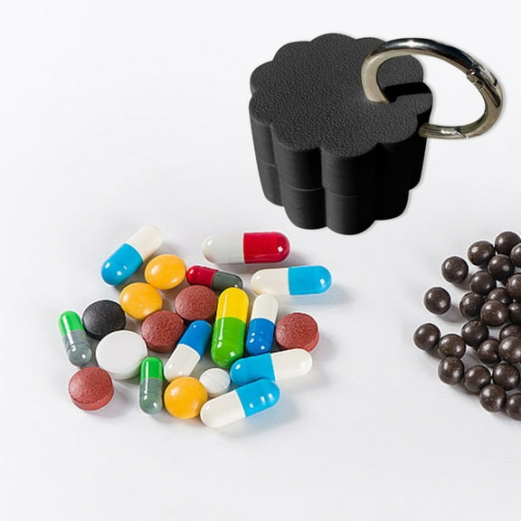 Pill Travel Case - Portable Daily Travel Keychain Container Waterproof, Small Holder for Earplugs, Pills, Coins Compatible with Loop, Eargasm & Vibes, Mini Purse Pill Box