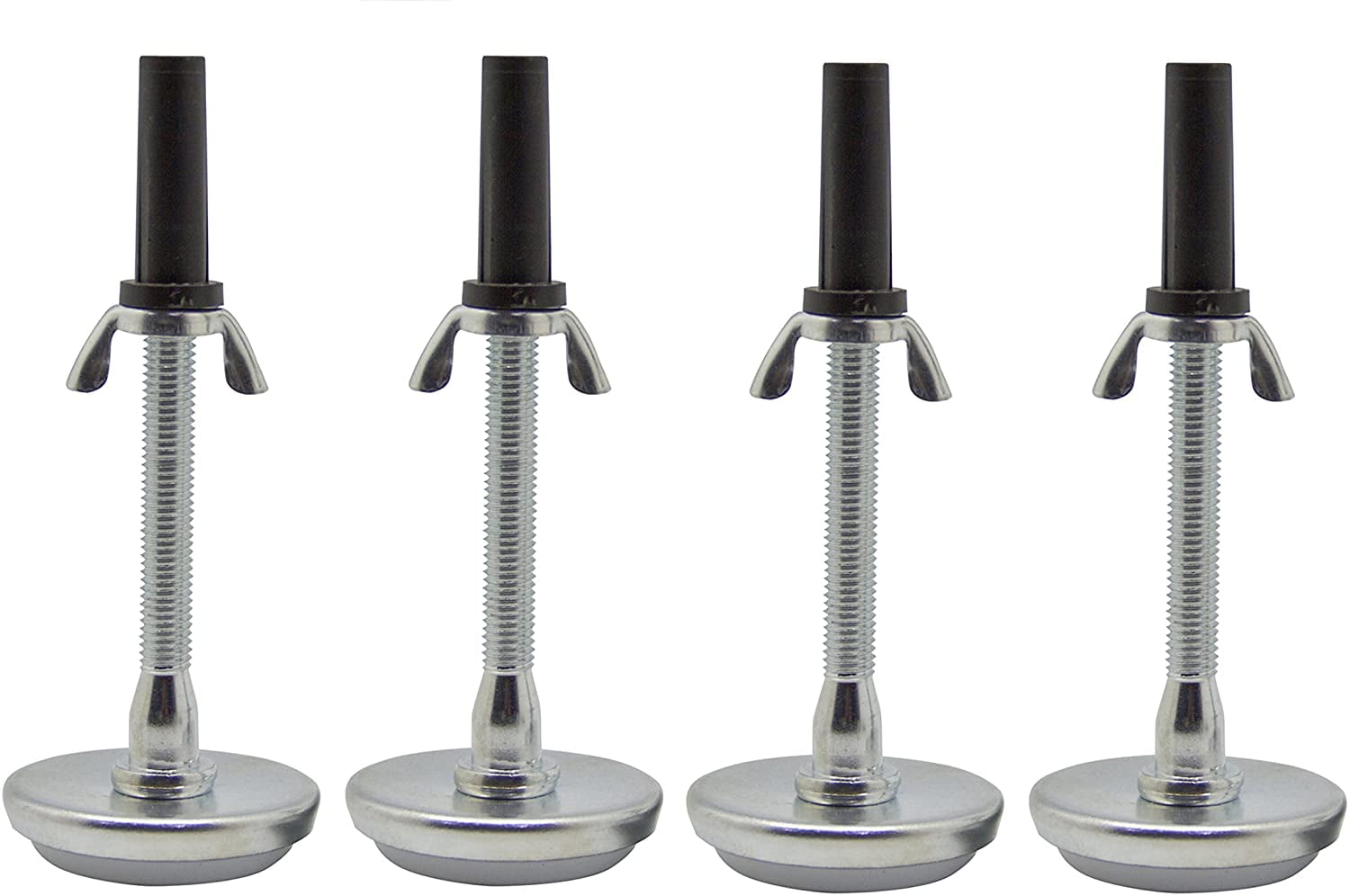 Set of 4 Universal 5" Adjustable Height Bed Frame Risers Threaded Glides/Legs 