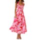 thumbnail image 2 of VISgogo - Vestido sin mangas para mujer, color sólido/estampado, busto fruncido, escote cuadrado, espalda abierta VISgogo  moda, 2 of 7