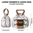 thumbnail image 5 of Bull Terriers and Hearts Drawstring Lunch Bag Women - Drawstring Lunch Bag Insulated for Work Office - Stain-Resistant Large Lunchbags for Women with Multi-Pockets, 5 of 6