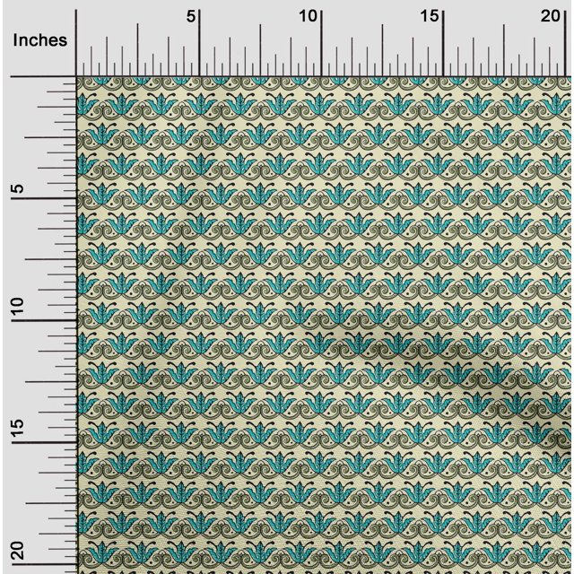 oneOone Cotton Poplin Fabric Dot|Swirl & Floral Block Print Fabric BTY 56 Inch Wide