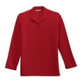 thumbnail image 3 of Womens Silk Touch Long Sleeve Cotton/Polyester Polo Shirt Red Medium, 3 of 6
