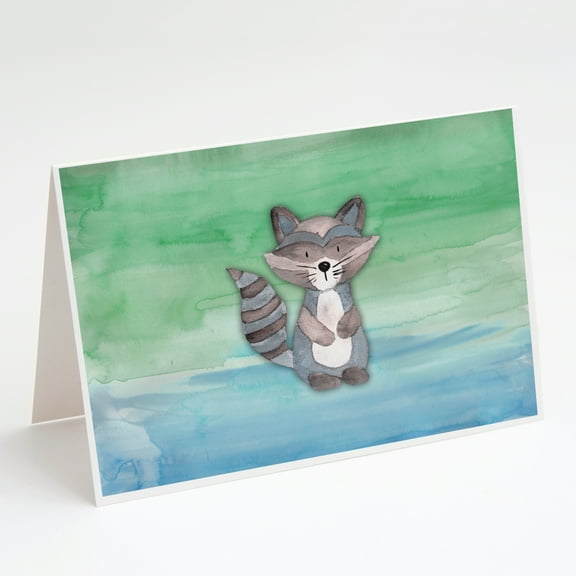 Raccoon Watercolor Greeting Cards and Envelopes Pack of 8