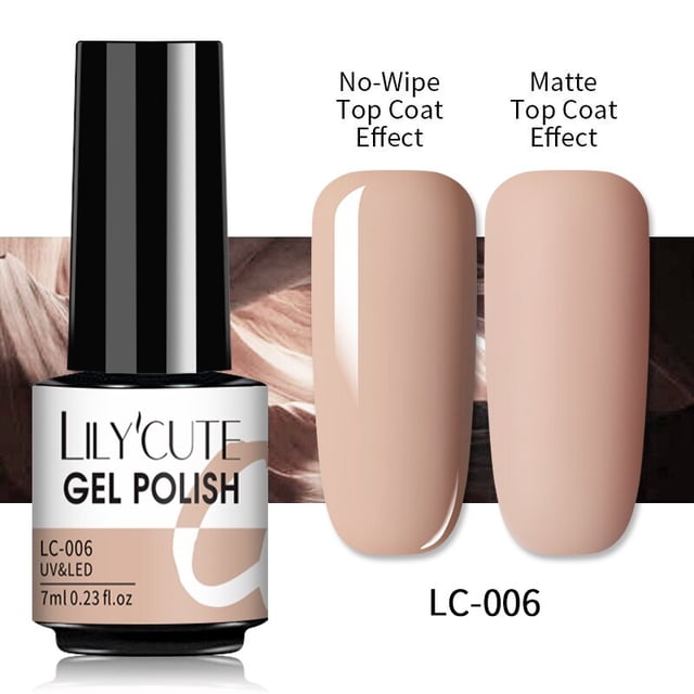 LILYCUTE 7ML capa superior mate barniz para arte de uñas Gel de Color mate capa superior mate necesita Soak-Off UV LED Gel esmalte de uñas híbrido Tan Jianjun unisex
