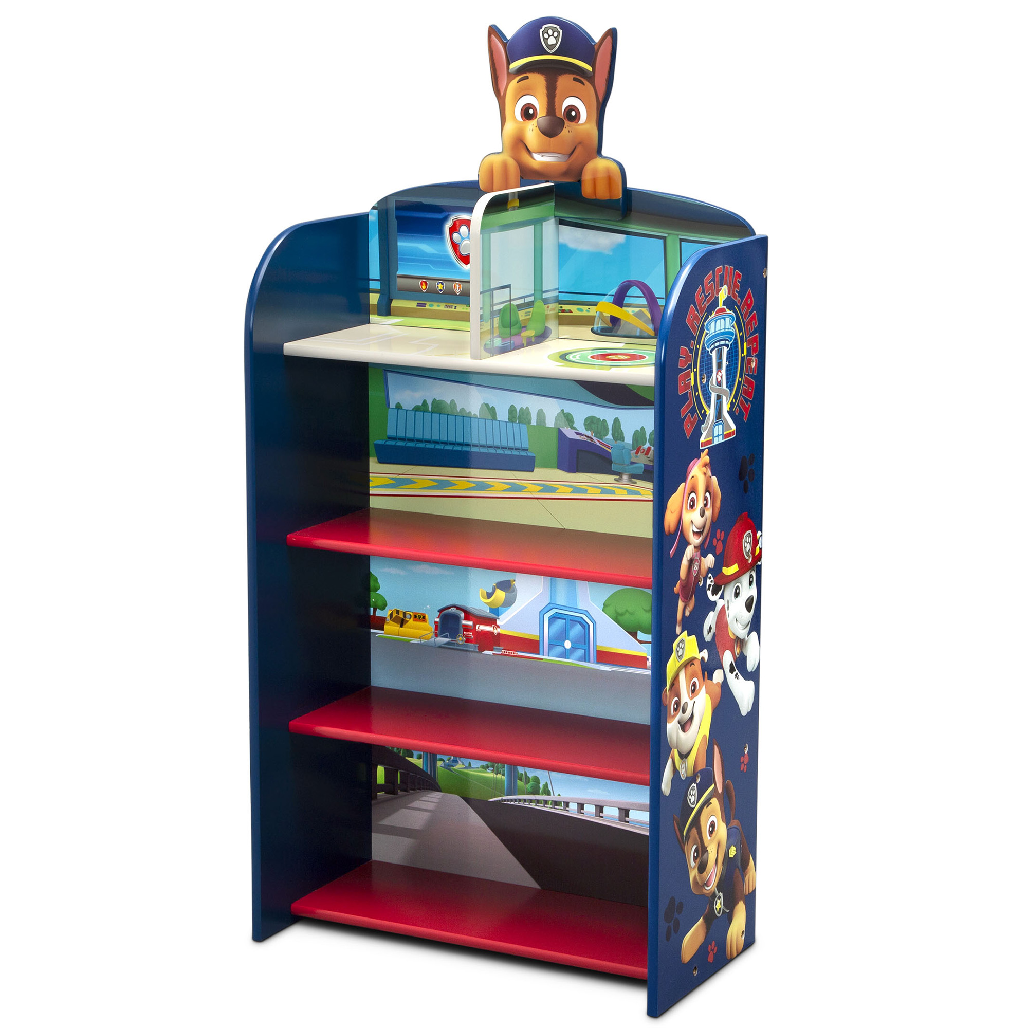 Nick Jr. PAW Patrol Wooden Playhouse 4-Shelf Bookcase for Kids by Delta Children, Greenguard Gold Certified - image 4 of 11