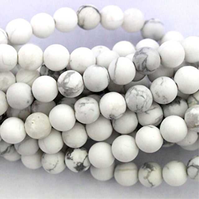 4mm Natural Frosted Unpolished Genuine White Turquoise Round Gemstone Jewelry Making Loose Beads 