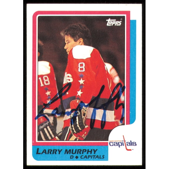 Larry Murphy Autographed 1986-87 Topps Card #185 Washington Capitals SKU #254794