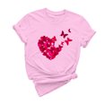 thumbnail image 2 of Meichang T-Shirts de la Saint-Valentin pour Femmes Imprimé Cœur Manches Courtes Col Rond Pull Ample Décontracté Tops de Vacances, 2 of 6