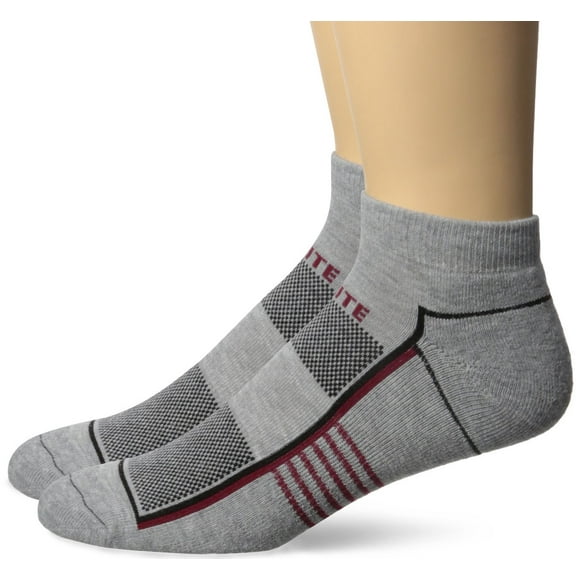 Top Flite Mens Sport Performance Tech Low cut Ultra Dri Socks 2 Pair Pack, grey Heather, Shoe Size 9-13