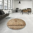 thumbnail image 4 of Ahgly Company Machine Washable Indoor Round Traditional Sienna Brown Area Rugs, 4' Round, 4 of 7