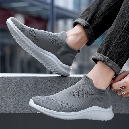 

Yolai Men And Women Sports Shoes Couple Style Simple Solid Mesh Breathable Comfortable Non Slip Soft Sole Casual Slip On Shoes