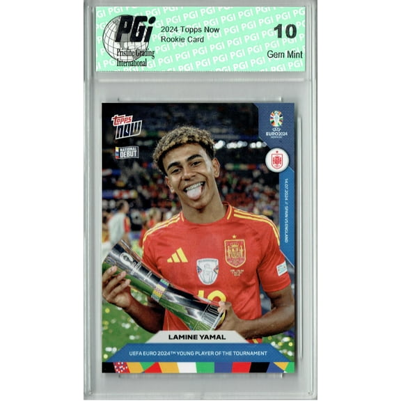 Lamine Yamal 2024 Topps Now #62 Best Young Player Euro Cup Rookie Card PGI 10