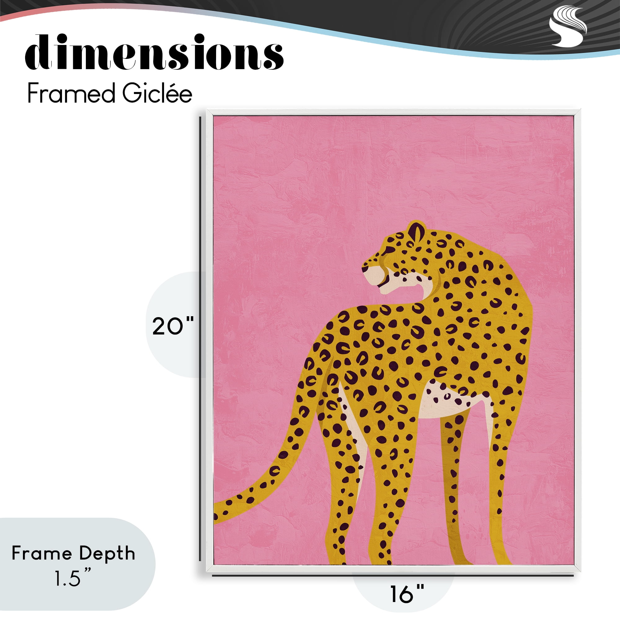 Stupell Industries Leopard on Pink Serenade White Framed Giclee Art, design by Kim Allen