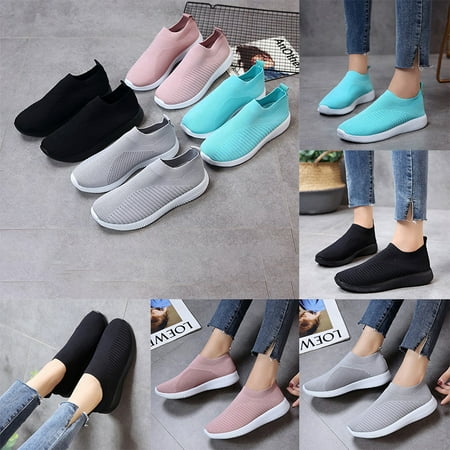 Women's Casual Running Walking Tennis Outdoor Shoes Lightweight Athletic Gym Slip on