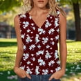 thumbnail image 2 of Mujeres sin mangas Tops verano no posicionado impreso rayas V-cuello capa base blusa casual, Mujeres V-cuello de verano Tops, 2 of 6