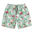 thumbnail image 3 of Uemuo Bunny And Rose Pattern Men's Swim Trunks Hawaiian Beach Bathing Suit Swimsuits Beach Quick-Dry Shorts with Pockets-3X-Large, 3 of 9