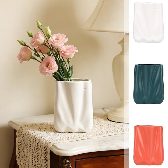 Plastic Flower Vase Centerpiece for Fresh or Artificial Flowers, Unbreakable Vintage Decor for Living Room, Bedroom, Kitchen, and Dining Table